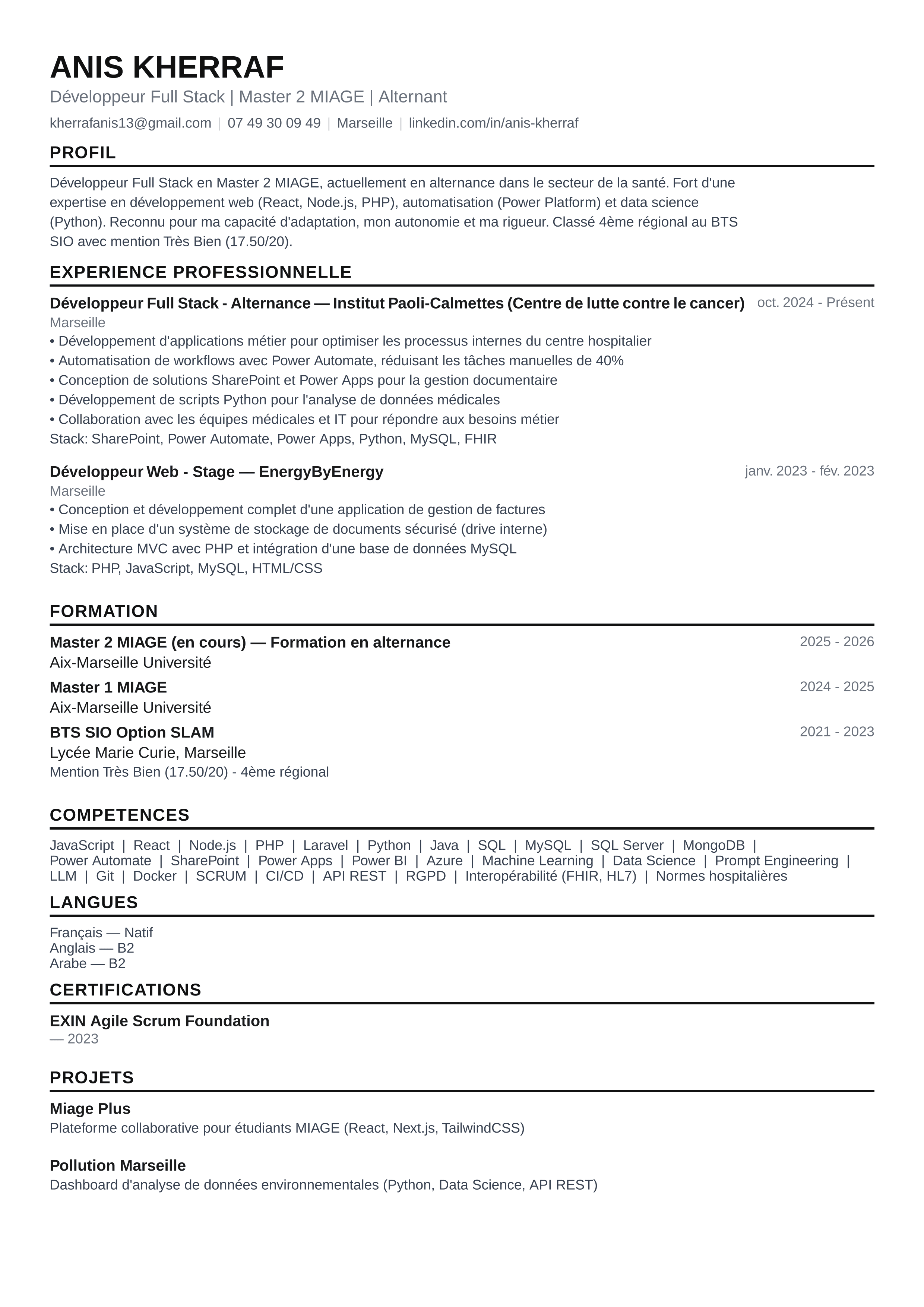 Template CV ATS-Optimisé
