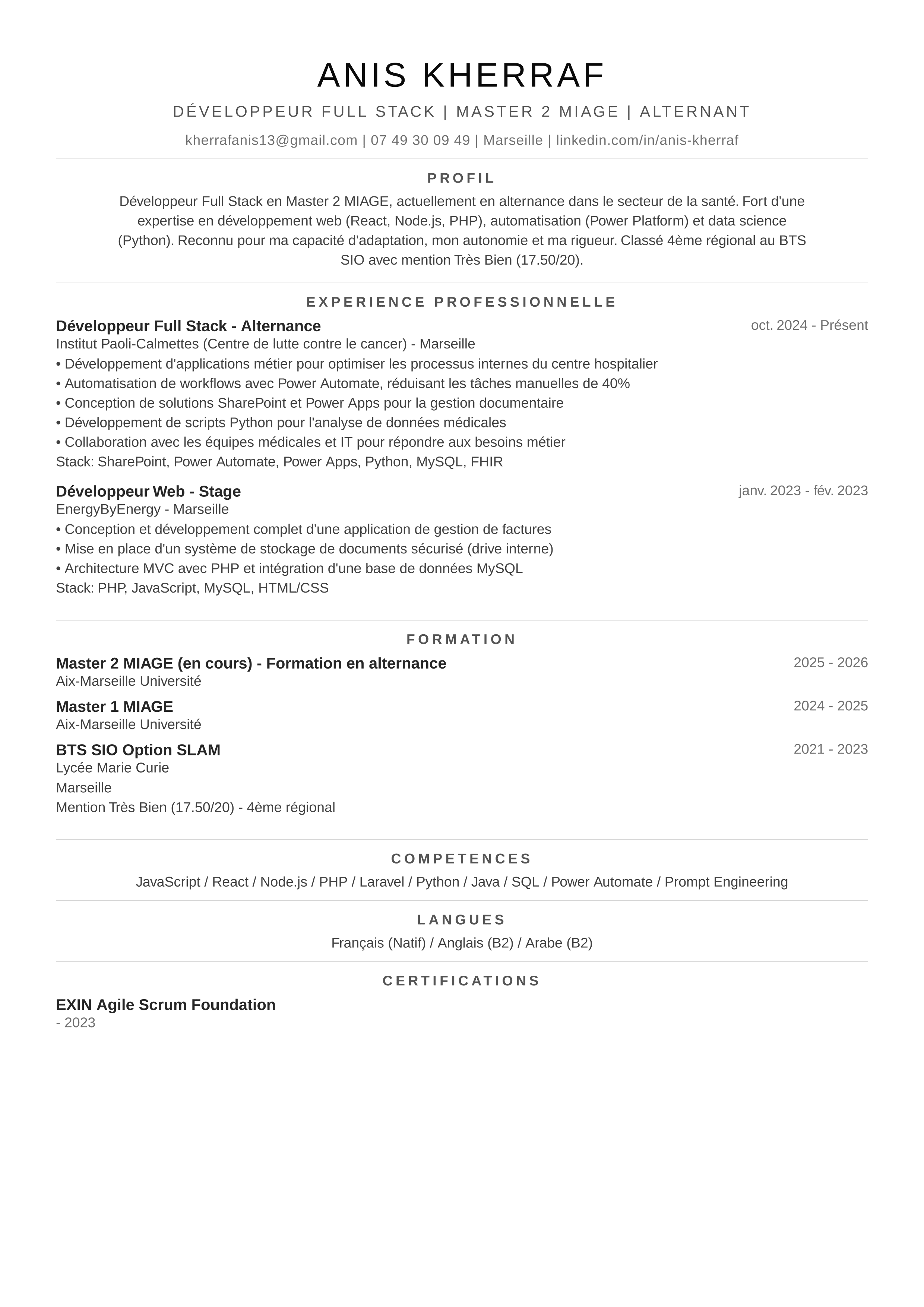 Template CV Minimal