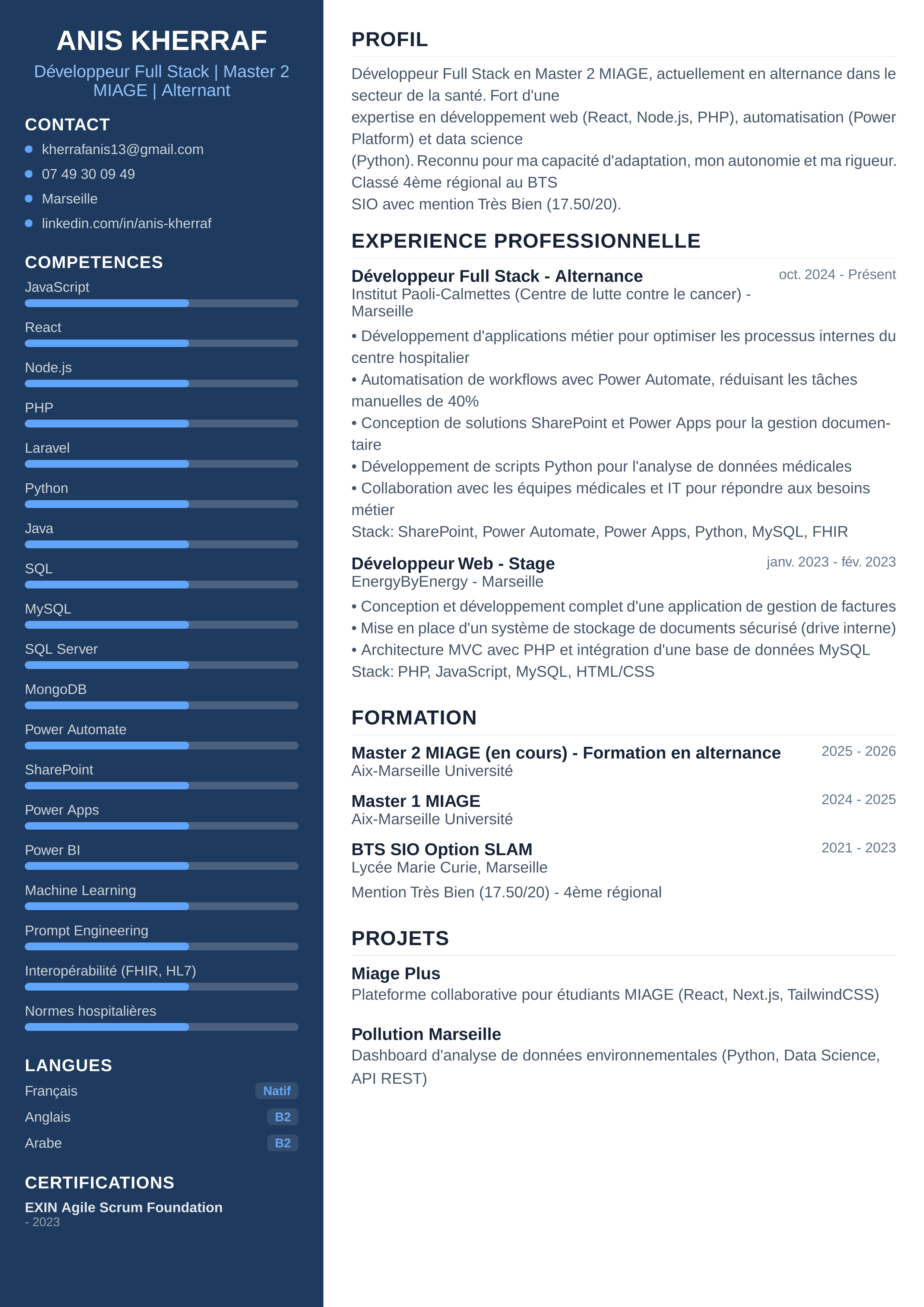 Template CV Moderne